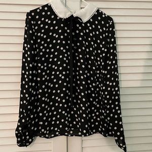 CECE polka dot dress shirt M